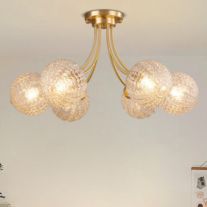 Valentina ceiling light with gold finish and glass shades