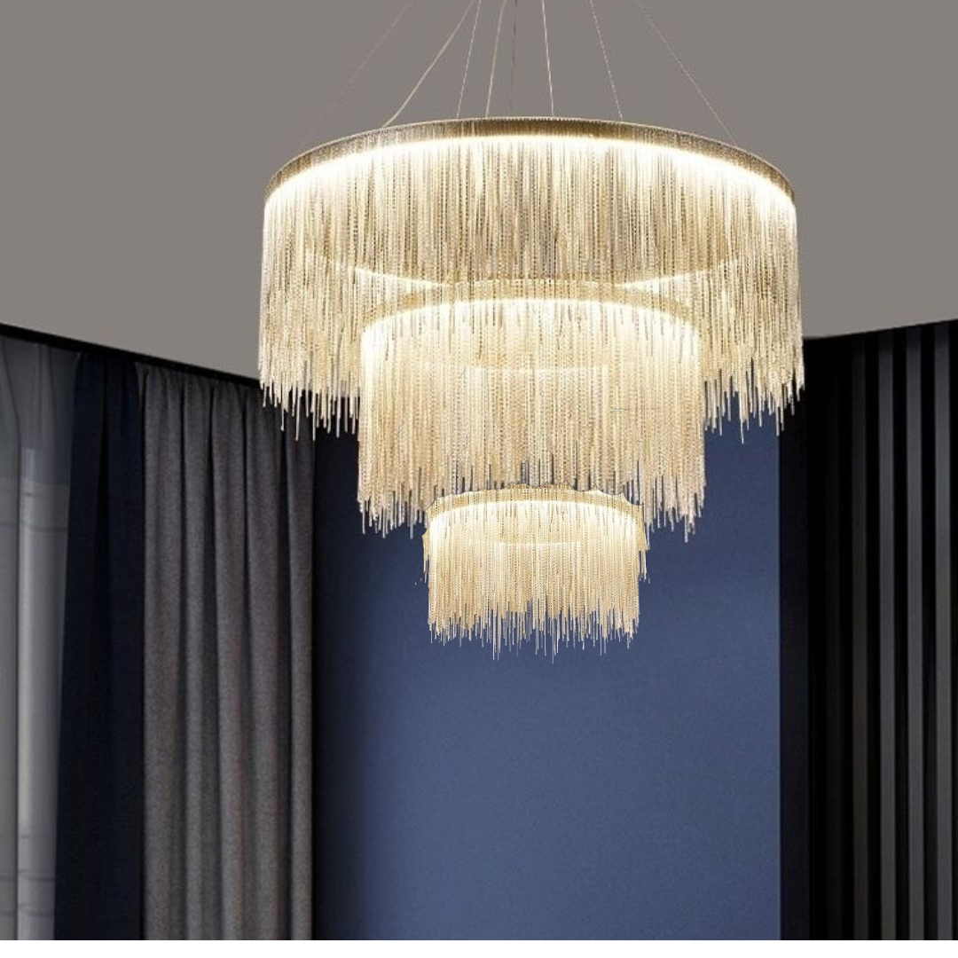 Gold Colon Tassel Chain Art Deco Pendant Light