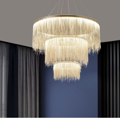 Gold Colon Tassel Chain Art Deco Pendant Light