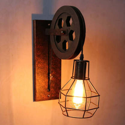 Alessio Retro Metal Wall Lamp, Rust Bronze Finish