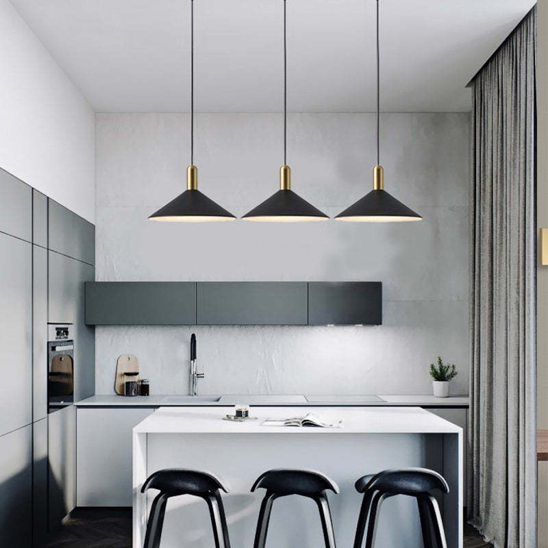 Kitchen island with three black Carins Vintage Pendant Lights Carins Vintage Pendant Light