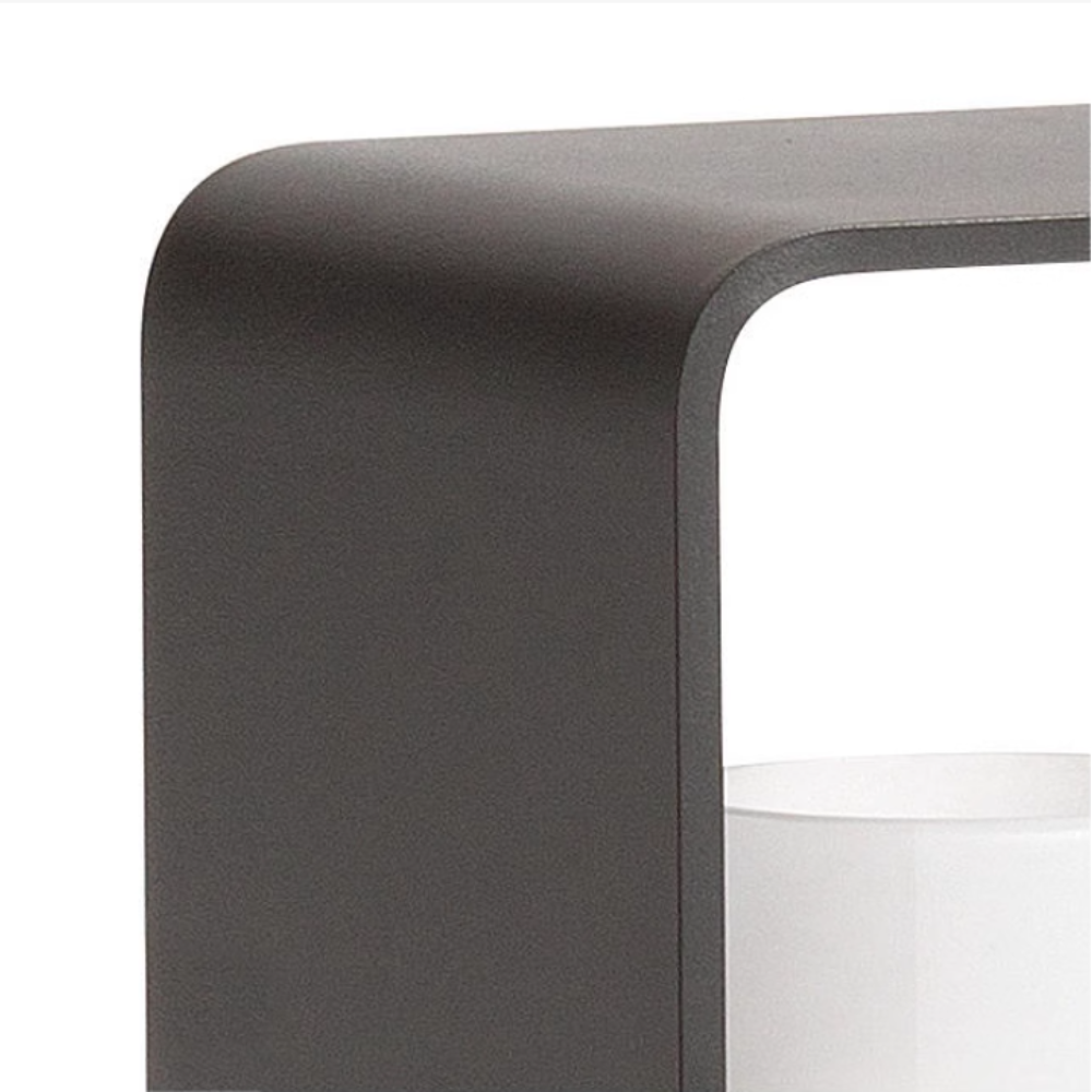 Orr minimalist outdoor lamp cuboid metal frame detail. Orr Minimalist Cuboid Candle Outdoor Floor Lamp Garden