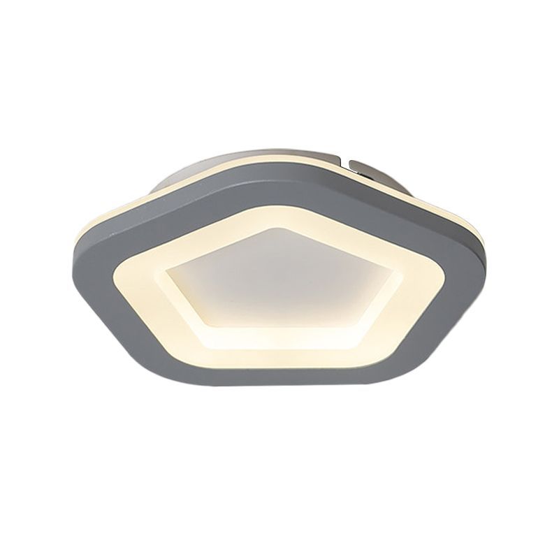 Quinn Pentagon Flush Mount Ceiling Light - Gray