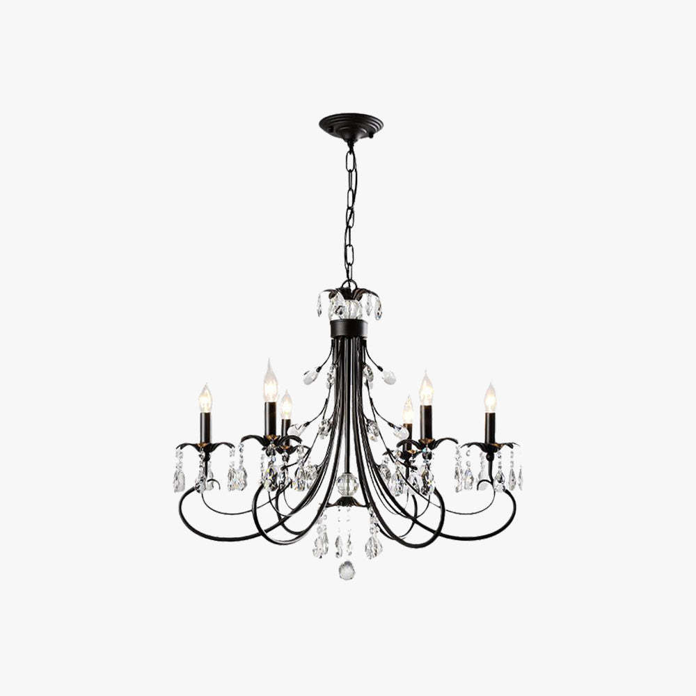 Silva Luxury Tiered Candle Metal Crystal Chandelier