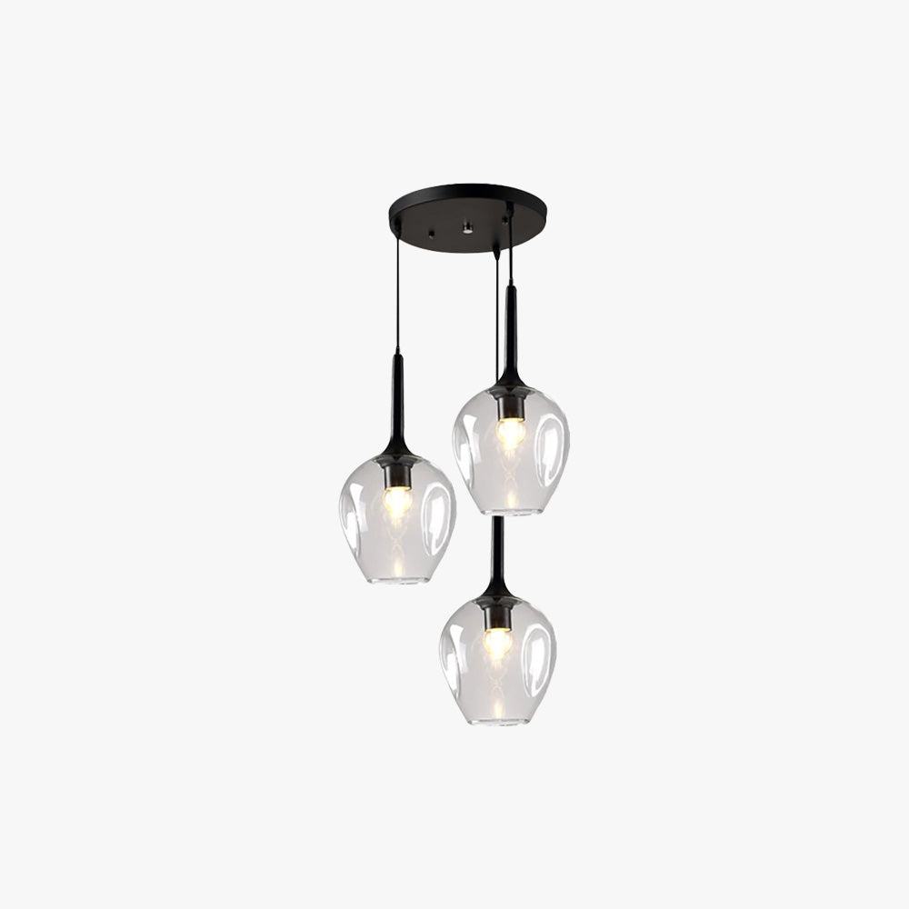 Valentina Nordic pendant light with glass shades