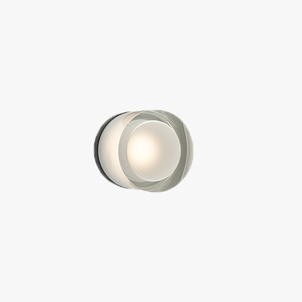 Valentina Modern Mini Drum Outdoor Wall Lamp, Transparent