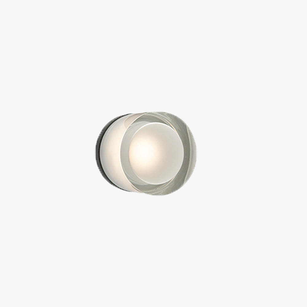 Valentina Modern Mini Drum Outdoor Wall Lamp, Transparent