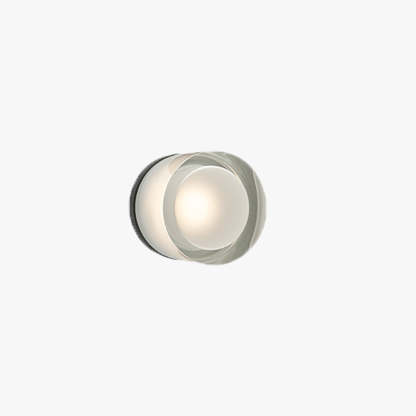 Valentina Modern Mini Drum Outdoor Wall Lamp, Transparent