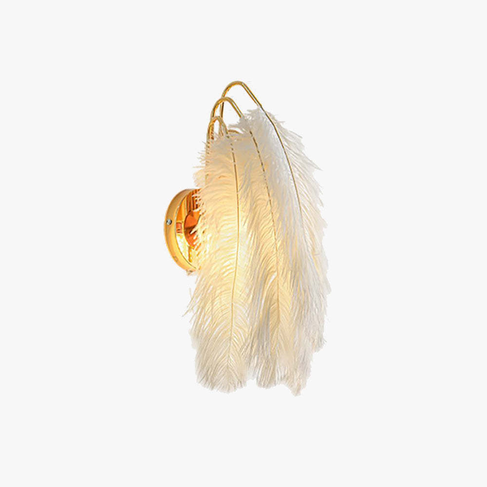 O'Moore Wall Lamp Modern Art Deco Metal Feather Bedroom