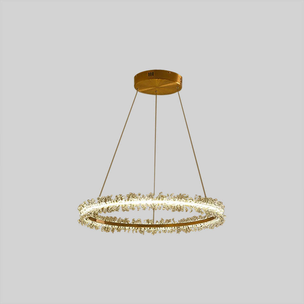 Kristy Pendant Light Ring Flower Crystal Dining Room