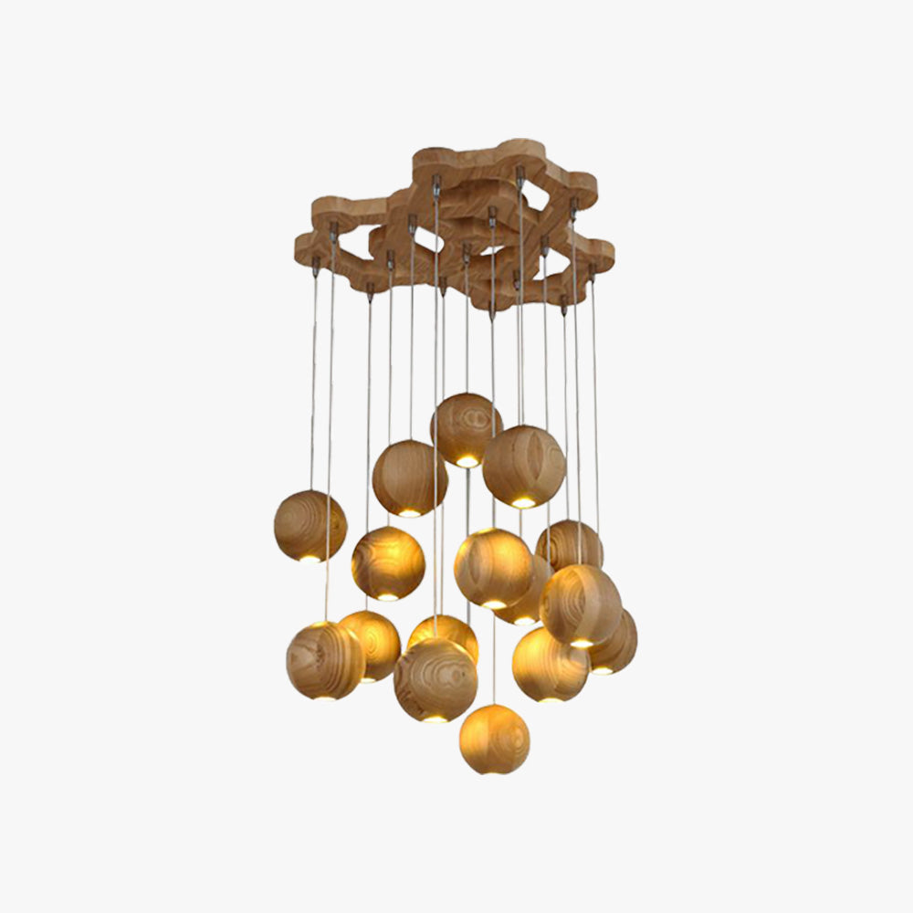 Ozawa Pendant Light Globe Minimalist Cluster Wood Kitchen Island