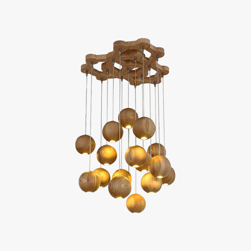 Ozawa Pendant Light Globe Minimalist Cluster Wood Kitchen Island