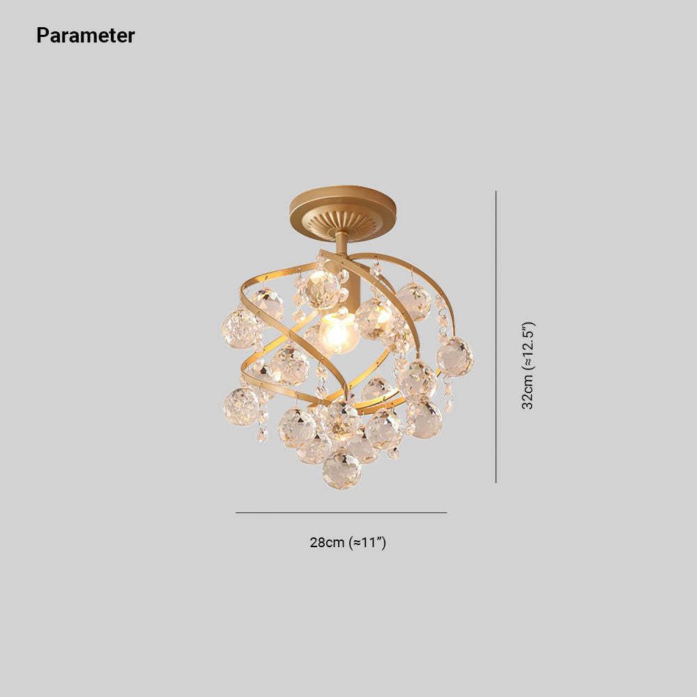 Marilyn Crystal Semi-Flush Mount Ceiling Light dimensions