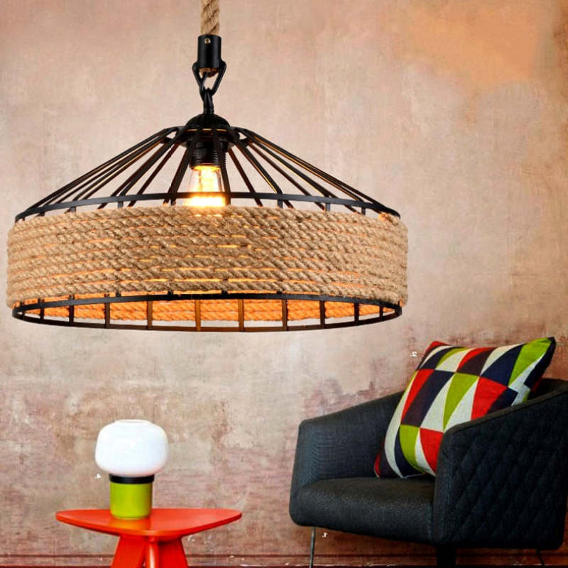 Epoch Retro Pendant Light with Rope Detail
