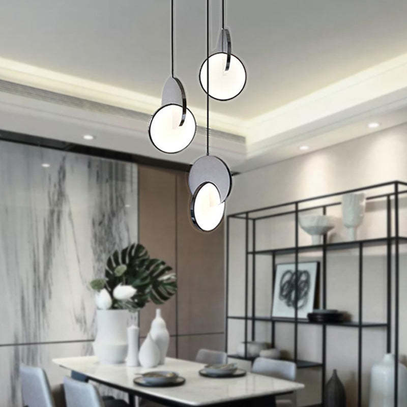 Welsh Pendant Light Disc in dining room, modern metal lighting fixture