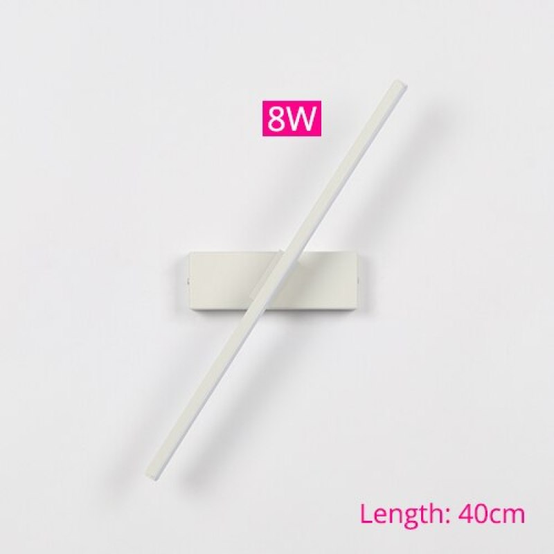 Modern white LED wall lamp, 8W, 40cm length