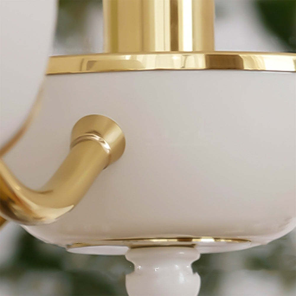 Lily Chandelier - Gold and White Metal Detail