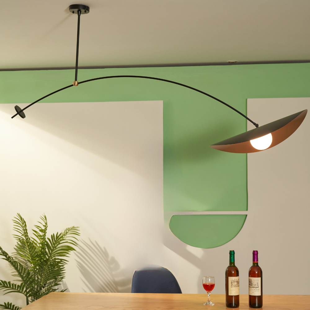 Cairns leaf pendant light over dining table