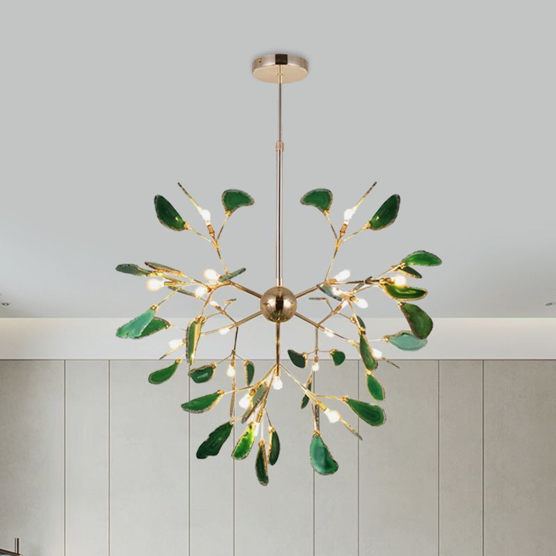 Green Agate Leaf Pendant Light, Javon Series