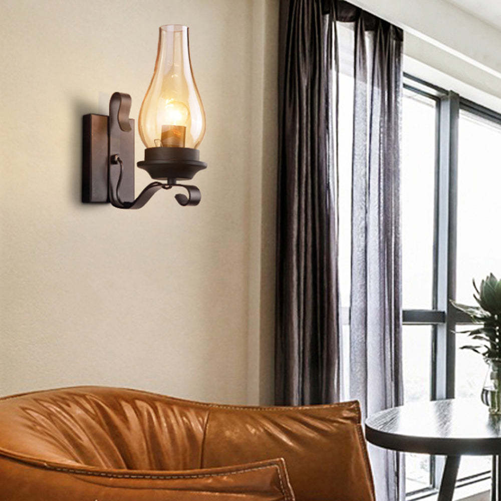 Alessio vintage candle wall lamp in living room setting