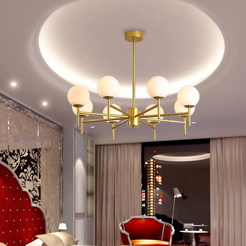 Gold Valentina Chandelier in a Bedroom Setting