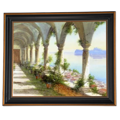 Capri Island colonnade view framed painting