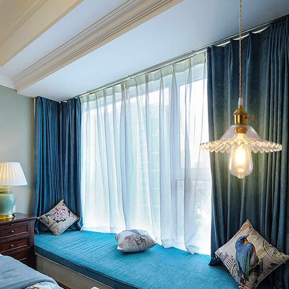 Art Deco brass glass pendant light in bedroom lighting