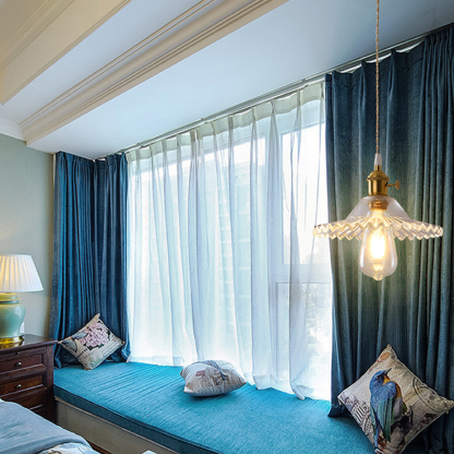 Art Deco brass glass pendant light in bedroom lighting