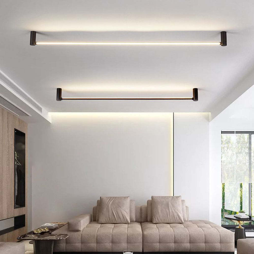 Modern flush mount ceiling light in living room. Las Sola.