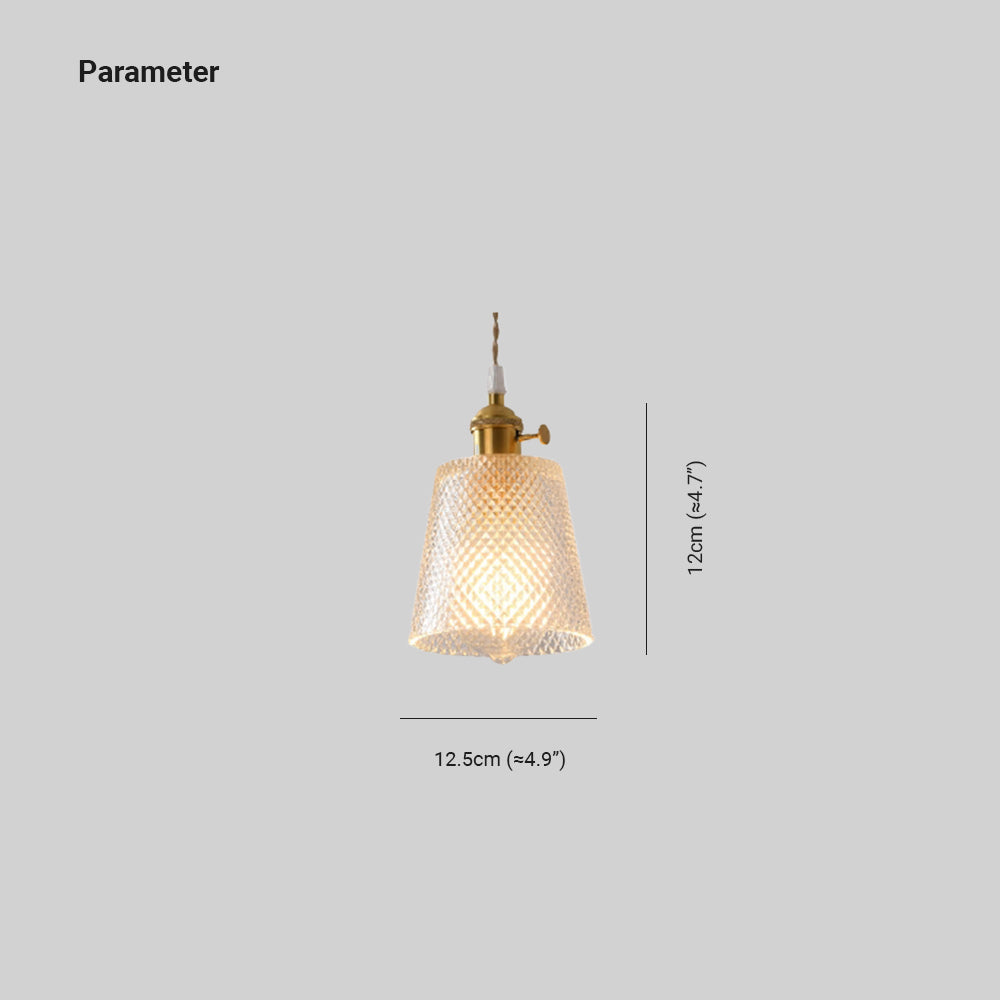 Hailie Art Deco Pendant Light dimensions: glass and brass.