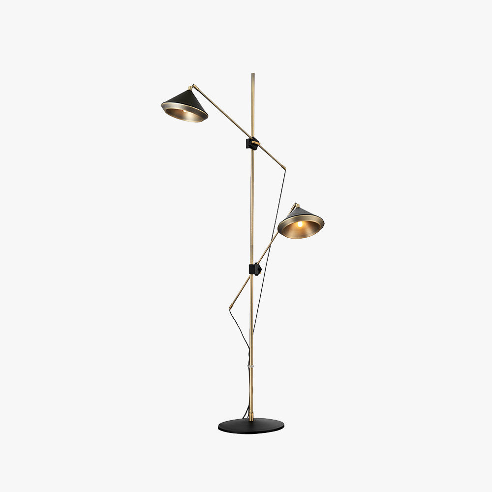Carins Vintage Metal Tall Standing Floor Lamp Brass, minimalist and vintage vibe