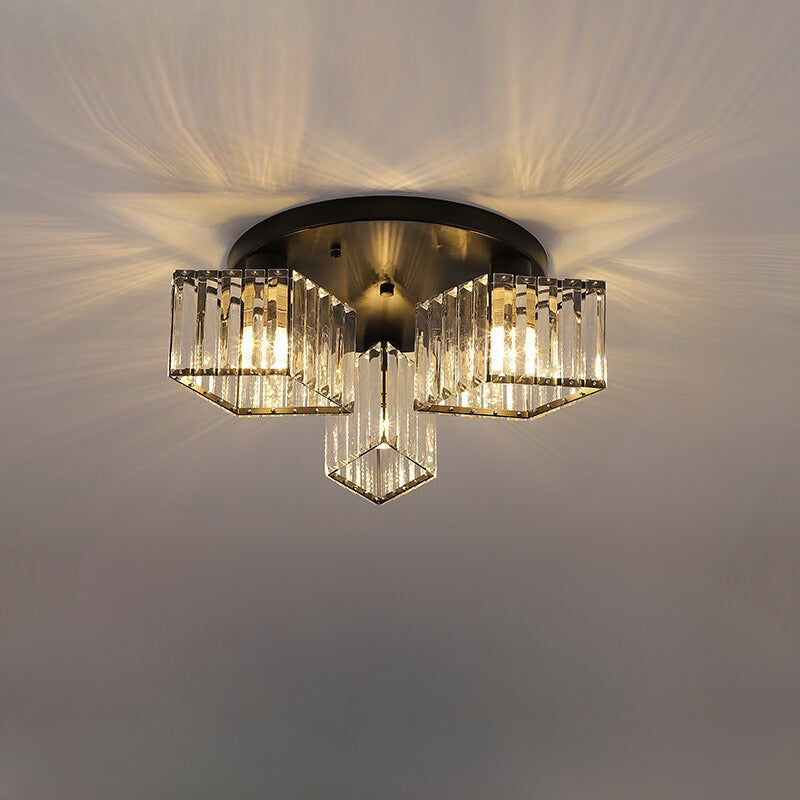 Eryn Modern Flush Mount Ceiling Light with crystal design, light effect
