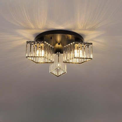Eryn Modern Flush Mount Ceiling Light with crystal design, light effect