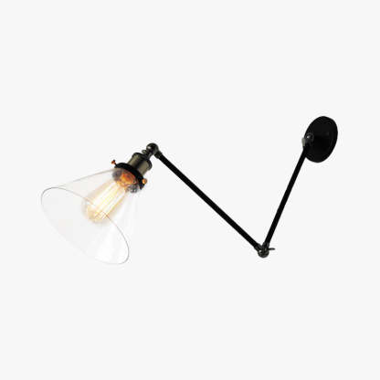 Brady Industrial Wall Lamp: Metal & Glass Light