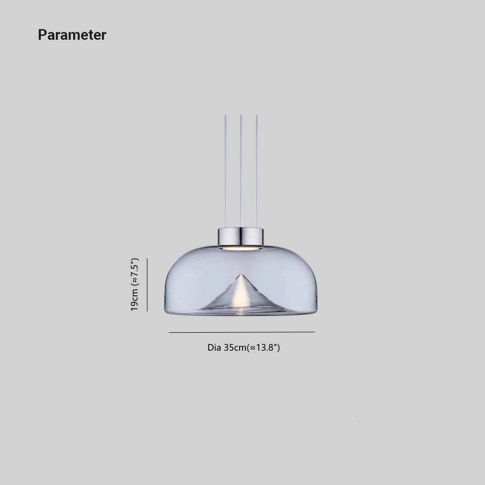 Herbert Modern Mountain Glass Pendant Light Dimensions