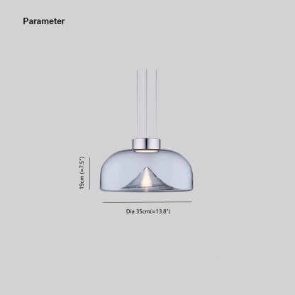 Herbert Modern Mountain Glass Pendant Light Dimensions