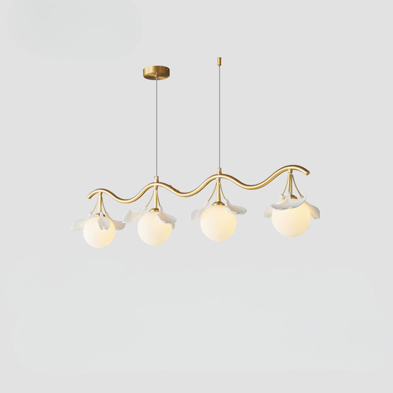 Olivia Chandelier: Leaf and Globe Design