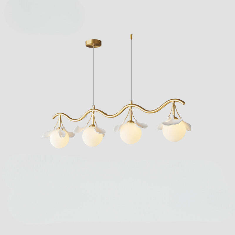 Olivia Chandelier: Leaf and Globe Design