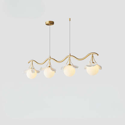 Olivia Chandelier: Leaf and Globe Design