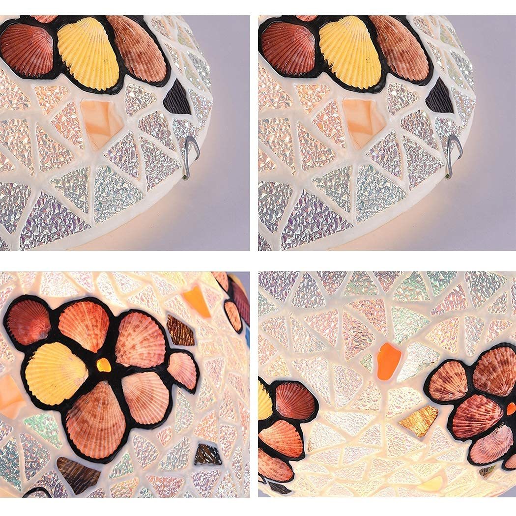 Eryn LED Flush Mount Ceiling Light with seashell mosaic