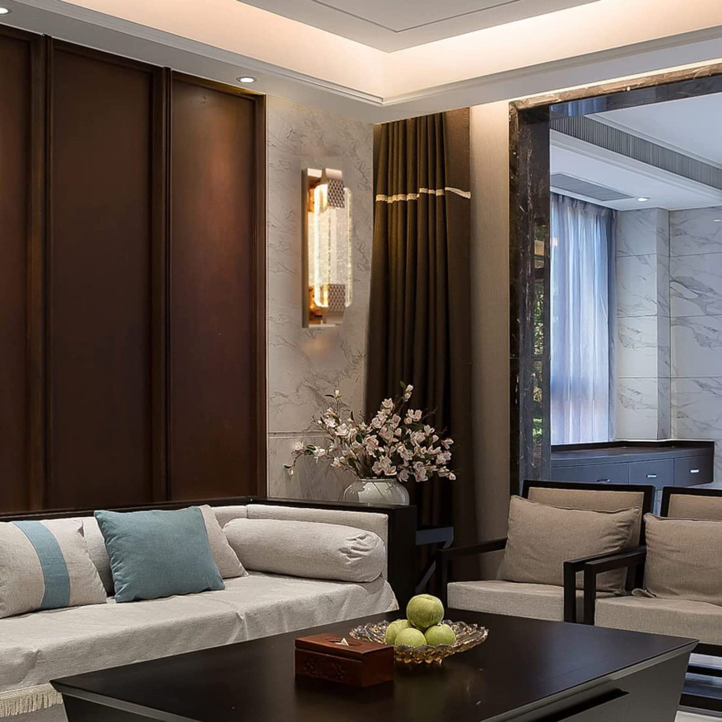 Kajetan Modern Wall Lamp illuminating a living room