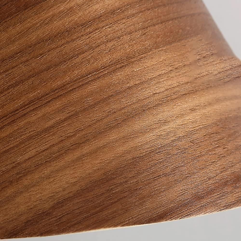 Walnut wood grain detail of Hailie pendant light shade