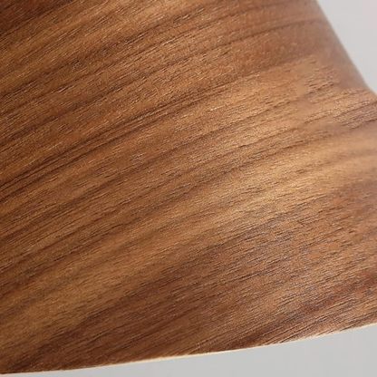 Walnut wood grain detail of Hailie pendant light shade