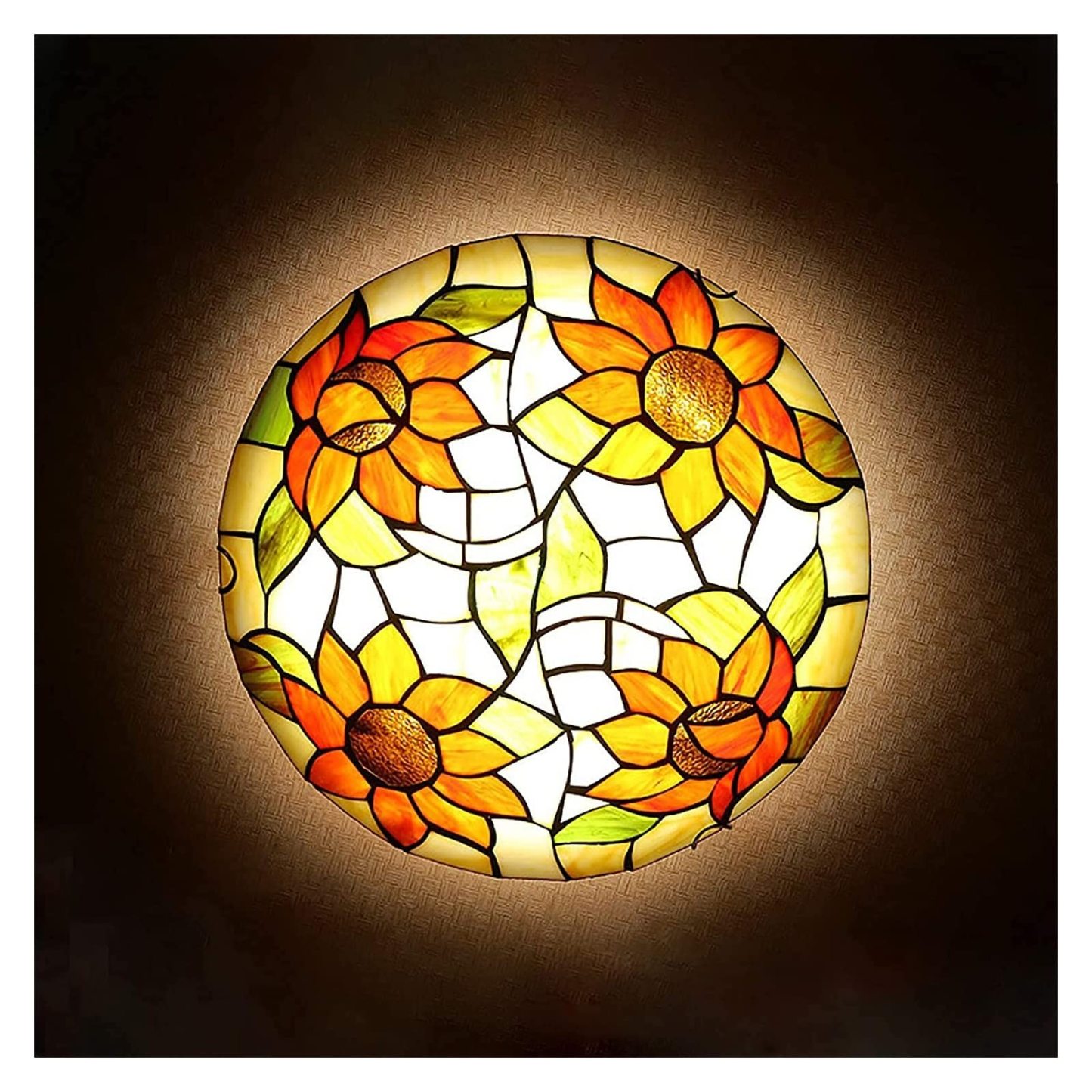 Eryn Vintage Flush Mount Ceiling Light with sunflower design