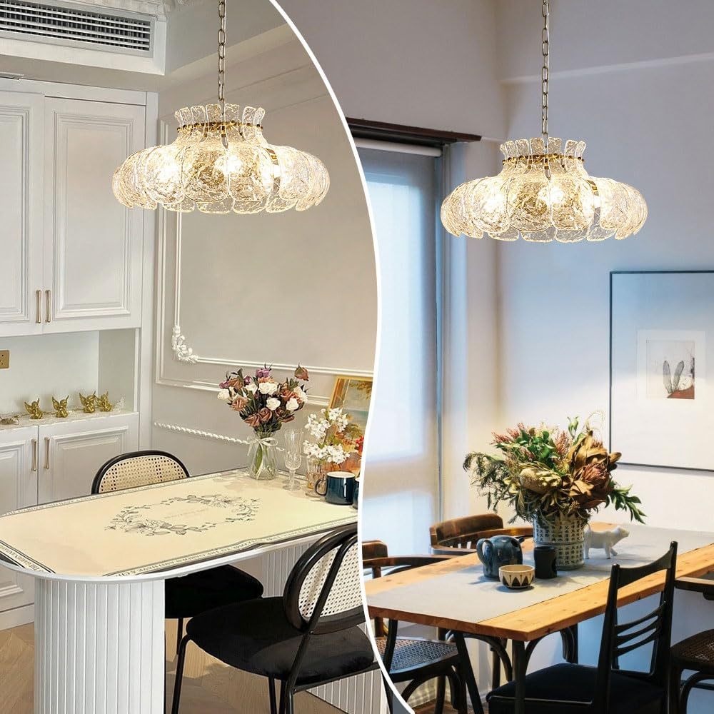 Bella Chandelier melting ice glass in dining room