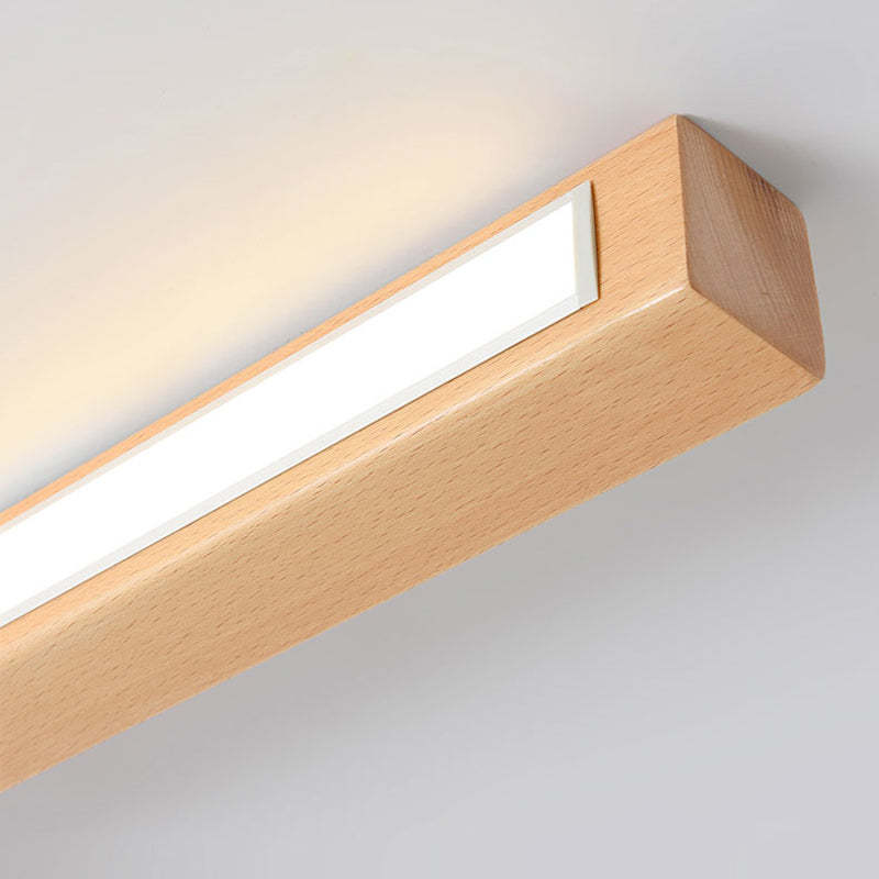 Wood Edge Linear Ceiling Light closeup