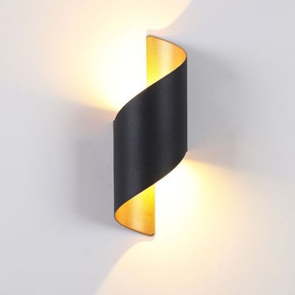Orr modern black and gold wall sconce. Las Sola lighting.