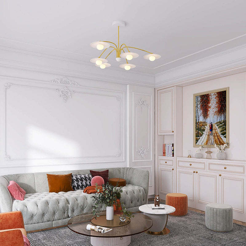 Cairns metal pendant light in modern living room. Las Sola.