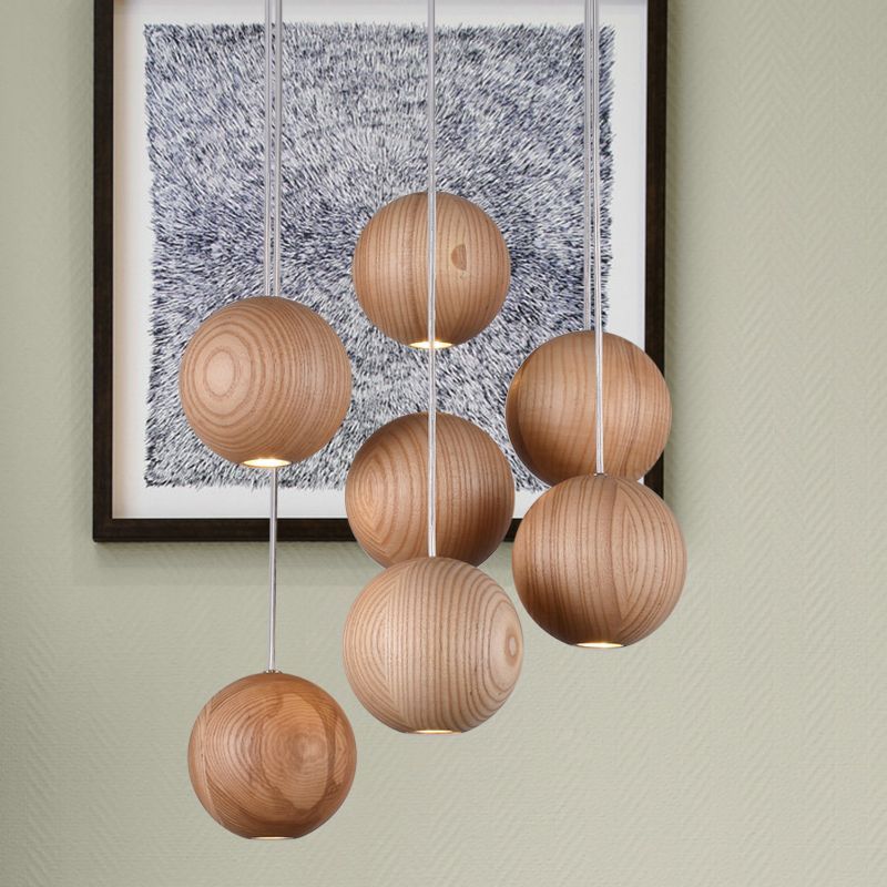 Ozawa Wood Pendant Lights Cluster