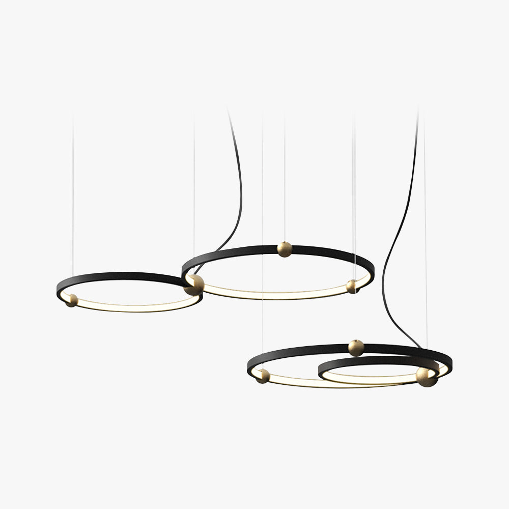 Arisha Minimalist Ring Pendant Light, Black and Gold